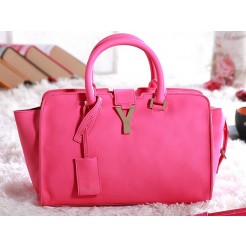 Yves Saint Laurent Cabas Chyc Original Leather Tote Hot Pink