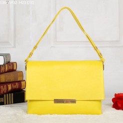 Celine Blade Flap Calfskin Leather Shoulder Bag Lemon Yellow 5368