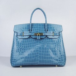 Hermes Birkin 6089 Crocodile Blue Bag