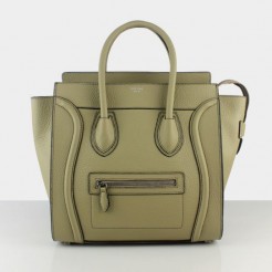 Celine Large Luggage Tote Beige Gray Leather Bag