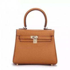 Hermes Kelly 25cm Togo Leather Bag Light Coffee Gold