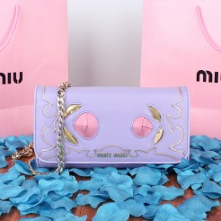 Miu Miu Madras Goat Leather Top Handle Bag Light Blue