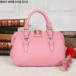 Miu Miu Grainy Madras Pink Small Top Handle Bag