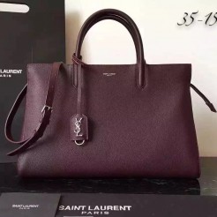 Yves Saint Laurent Medium Rive Gauche Bag In Burgundy Leather