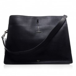 Celine Original Leather Shoulder Bag Black 3355
