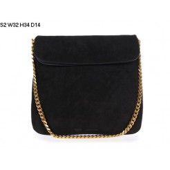 Celine Gourmette Suede Leather Shoulder Bag Black S2