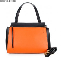 Celine EDGE Calfskin Leather Bag Orange/Black 26938