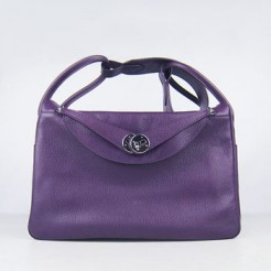Hermes Lindy 34cm handbag 6208 purple Silver