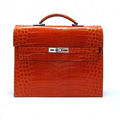 Hermes Briefcases H1053 Unisex Briefcase Orange Handbag