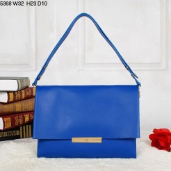 Celine Blade Flap Calfskin Leather Shoulder Bag Blue 5368