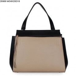 Celine EDGE Calfskin Leather Bag Beige/Black 26938