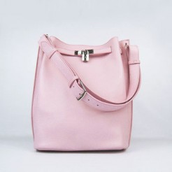 Hermes Nappa Leather Shoulder Bag H2804 pink Silver