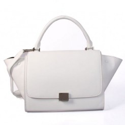 Celine Large Trapeze Leather Bag White