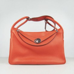 Hermes Lindy 34cm handbag 6208 orange Silver