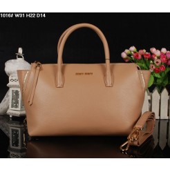 Miu Miu Apricot Leather Top Handle Bag