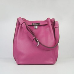 Hermes Nappa Leather Shoulder Bag H2804 peach Silver