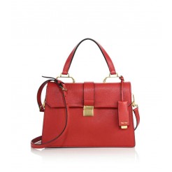 Miu Miu Madras Small Leather Flap Satchel Red