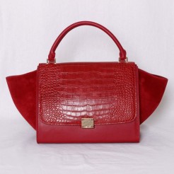 Celine Classic Red Croco Pattern Leather Bags