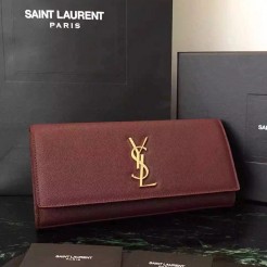 Yves Saint Laurent Burgundy Classic Monogramme Clutch