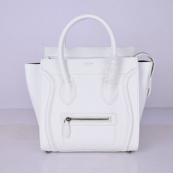 Celine Medium Luggage Tote White Handbag 26cm