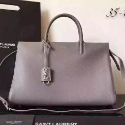 Yves Saint Laurent Medium Rive Gauche Bag In Grey Leather