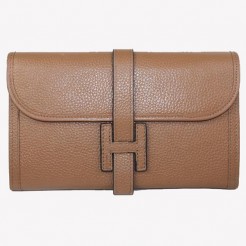 Hermes Wallet H1528 Ladies Cow Leather Apricot