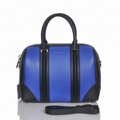 Givenchy Lucrezia Small Boston Bag Blue/Black Leather 1112S