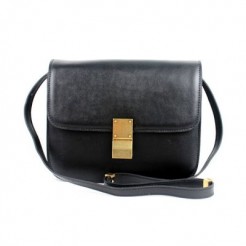 Celine Clasp Classic Box Medium Bag Black