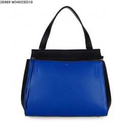 Celine EDGE Calfskin Leather Bag Blue/Black 26938