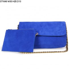 Celine Gourmette Suede Leather Shoulder Bag Blue 371648