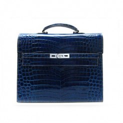 Hermes Briefcases H1053 Unisex Briefcase Blue Handbag
