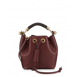 Chloe Gala Small Leather Bucket Bag Bordeaux