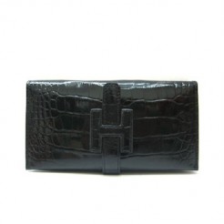 Hermes Wallet H1115 Ladies Wallet Black