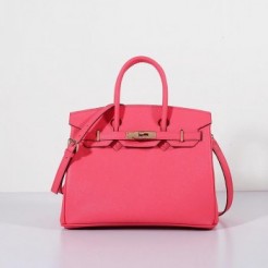 Hermes 30cm Birkin Bag Epsom Leather with Strap Rose Lipstick Gold