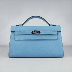 Hermes Kelly 22cm handbag H008 light blue