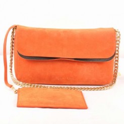 Celine Gourmette Suede Leather Shoulder Bag Orange 3078