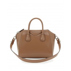 Givenchy Antigona Small Leather Satchel Bag Dark Beige