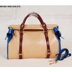 Miu Miu Bow Apricot/Blue Top Handle Bag