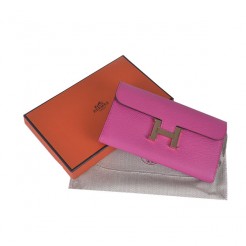 Hermes Wallet H6023 Wallet Cow Leather Pink