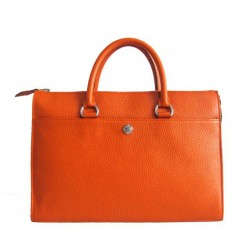 Hermes Briefcases H2097 Briefcase Cow Leather Orange Handbag