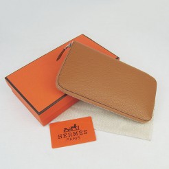 Hermes Wallet H016 Wallet Lambskin Coffee