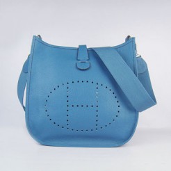 Hermes Evelyne I handbag H6309 blue silver