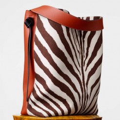 Celine Zebra Printed Twisted Cabas Small Bag