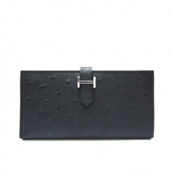 Hermes Wallet H1114 Ladies Wallet Black
