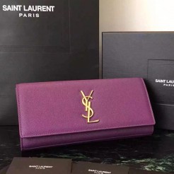 Yves Saint Laurent Purple Classic Monogramme Clutch