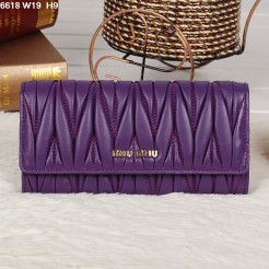 Miu Miu Matelasse Purple Original Leather Snap Wallet