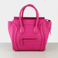 Celine Medium Luggage Tote Rose Leather Bags