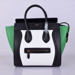 Celine Large Luggage Tote Black White Green Bags