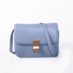Celine Classic Box Calfskin Flap Bag Ice Blue