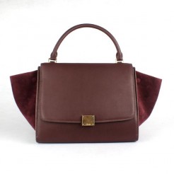Celine Classic Maroon Coffee Leather Bags